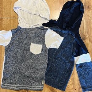 Two shirts, brands: copper denim and distortion, size 4T and 4 (sml)